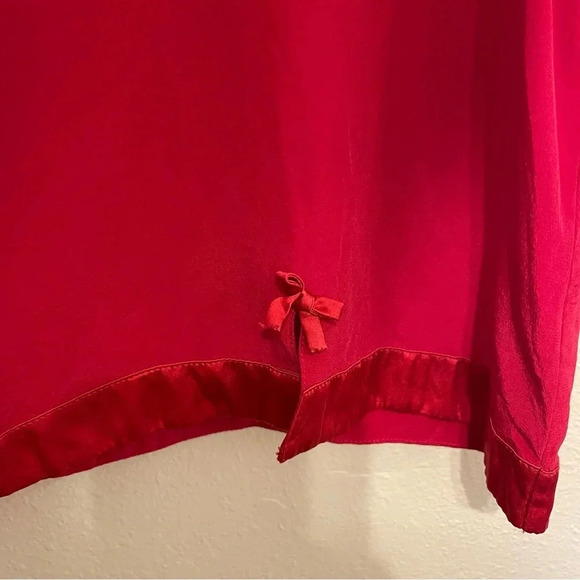 Linda Hartman Intimates 100% Silk Tank Size Small Red Lightweight V Neck - Picture 4 of 5